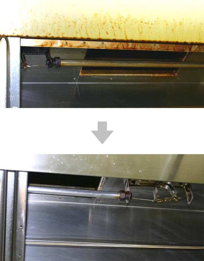 Conduits clean by kitchen hood